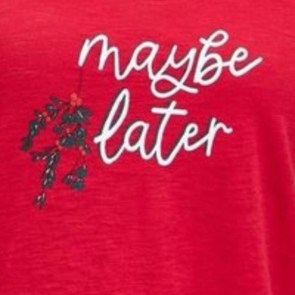 ❤️NWT VINTAGE TORRID TANK - MAYBE LATER MISTLETOE CHRISTMAS HOLIDAY TEE SIZE 2X - Picture 2 of 10